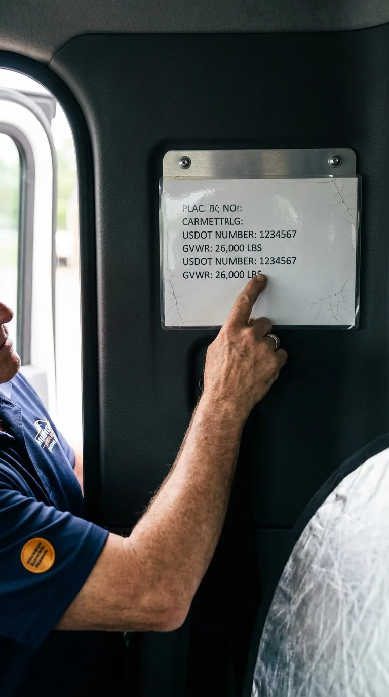 USDOT licensing placard verification in Delaware City